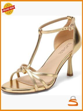 T-Strap Kitten Heels, Open Toe Strappy Sandals 3 Inch, Dressy Party Heeled